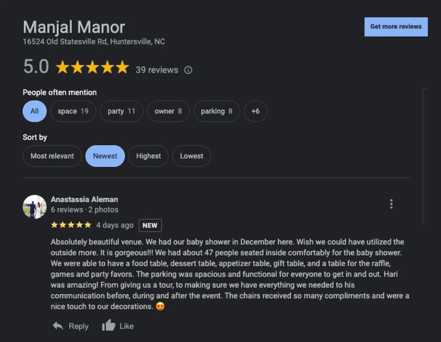- Manjal Manor - Anastassia Review of Manjal Manor Baby Shower Event